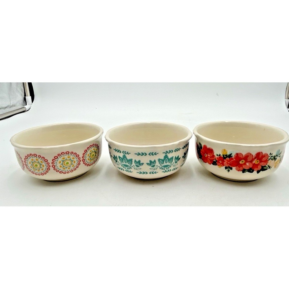 Pioneer Woman Vintage Floral 4 1/2" Fruit‎ Bowls-Set of 3-NEW